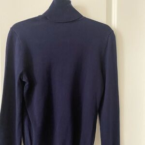 Pre-owned Lauren Ralph Lauren Navy Turtuleneck Cotton Sweater, Size M